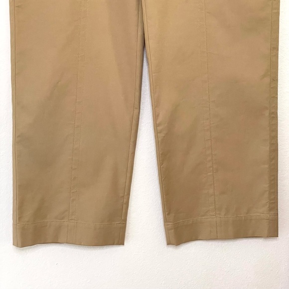Vince Seam Front Trouser High Rise Wide Leg Cotton Pant Neutral Camel 14 Large - Picture 8 of 15